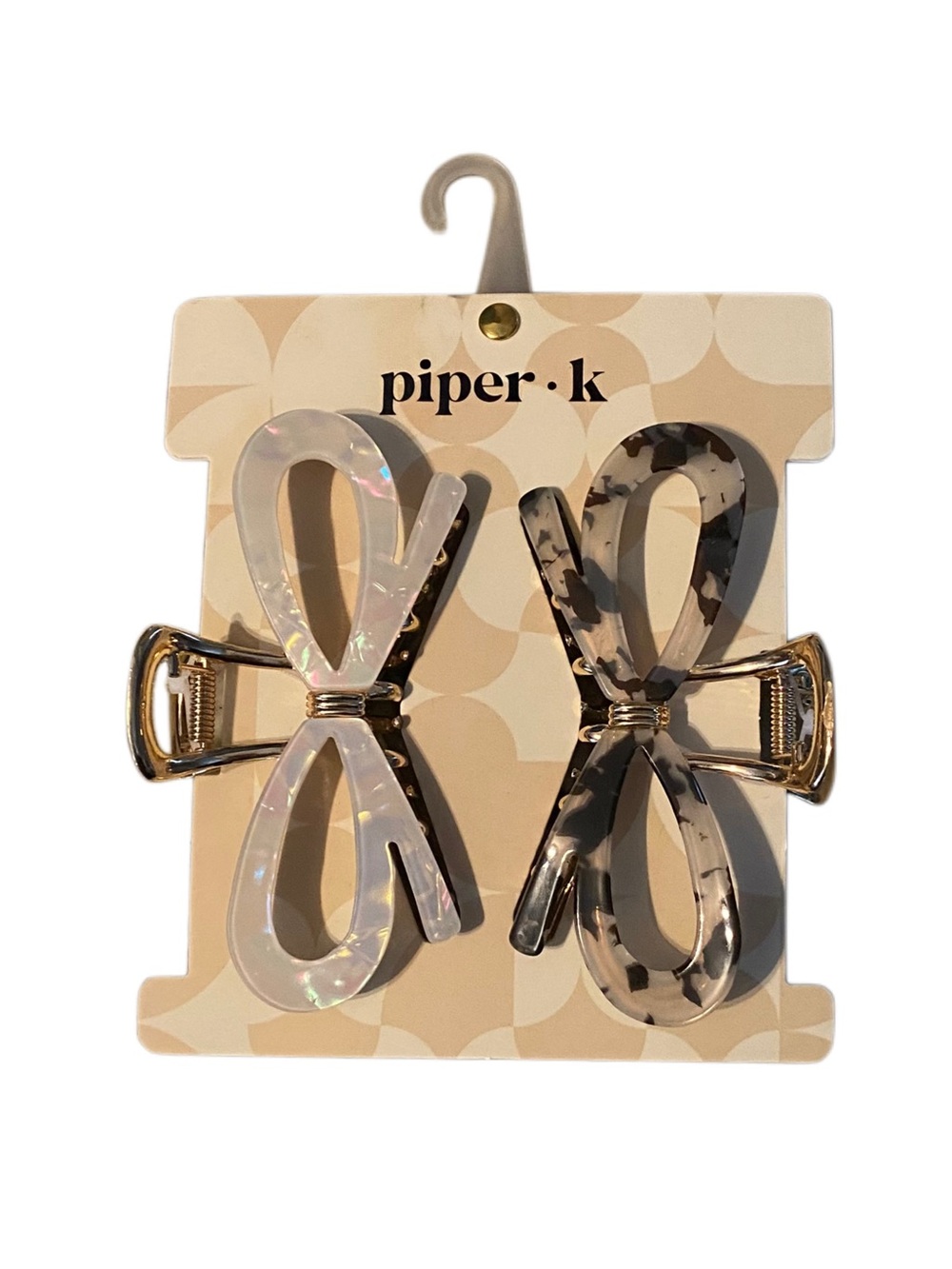 Piper K Bow-Shaped Metal Hair Claw Clips